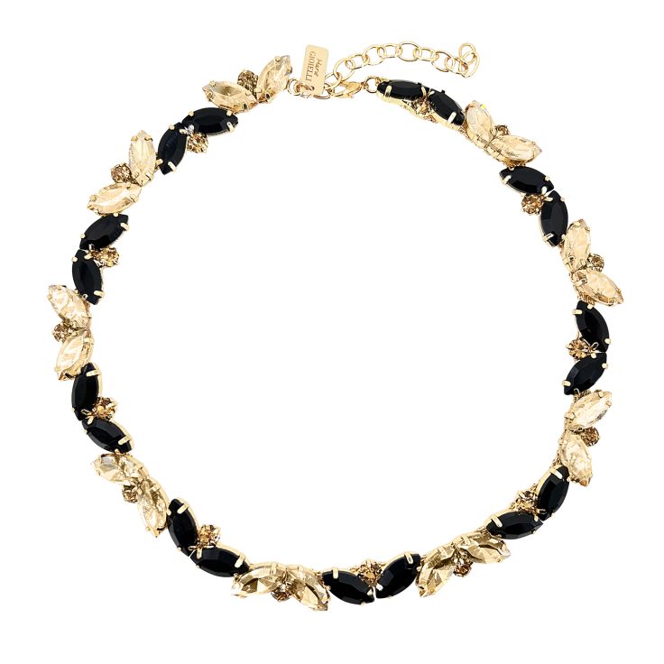 Collana Con Pietre Nere E Oro - Eva12