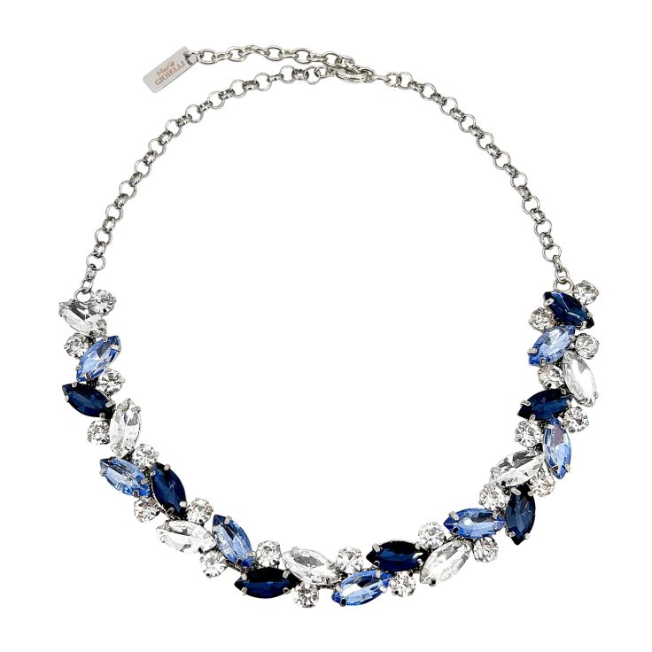 Collana Con Pietre Blu Celesti E Crystal - Camilla10