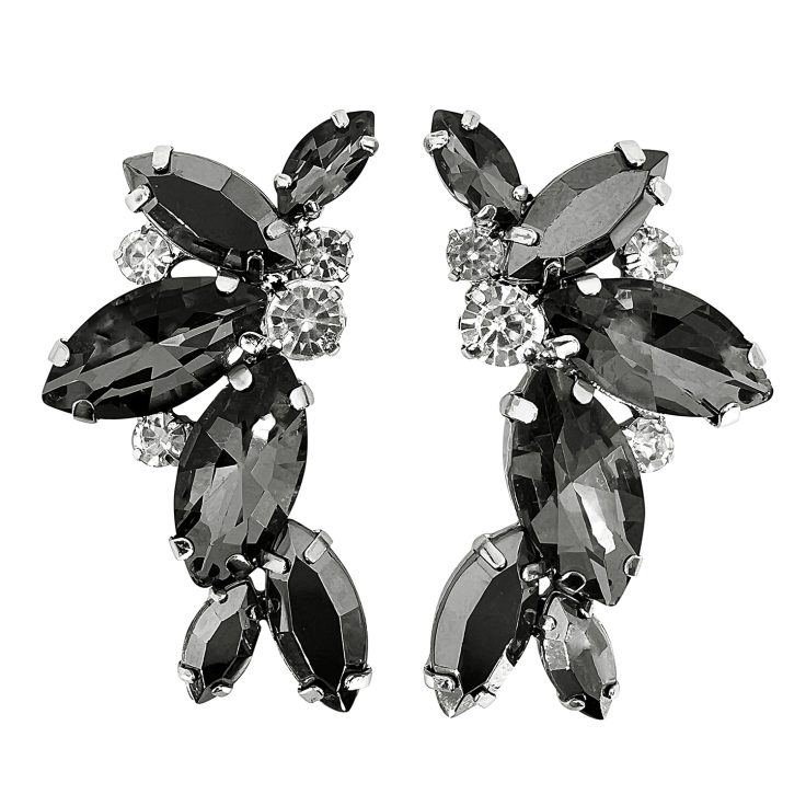 Orecchini Con Pietre Crystal E Antracite - Mercurio42