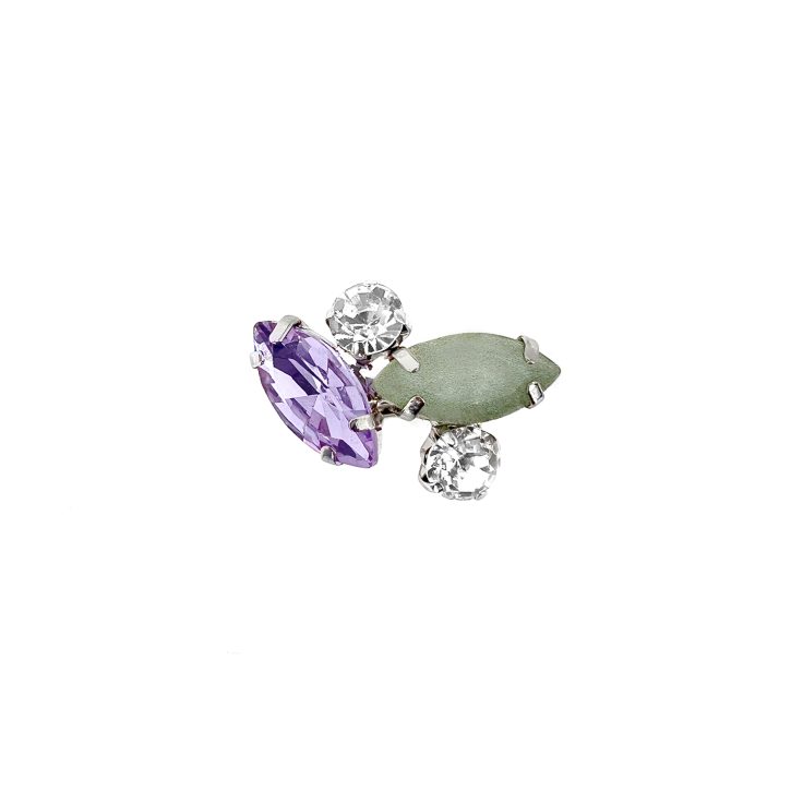 Anello Con Pietre Verde Acqua E Ametista - A20Elettra