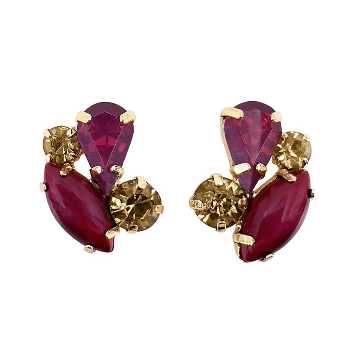 Orecchini Con Pietre Burgundy - Diana61