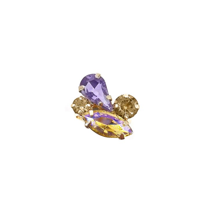 Anello Con Pietre Ametista E Giallo Cangiante - A26Diana