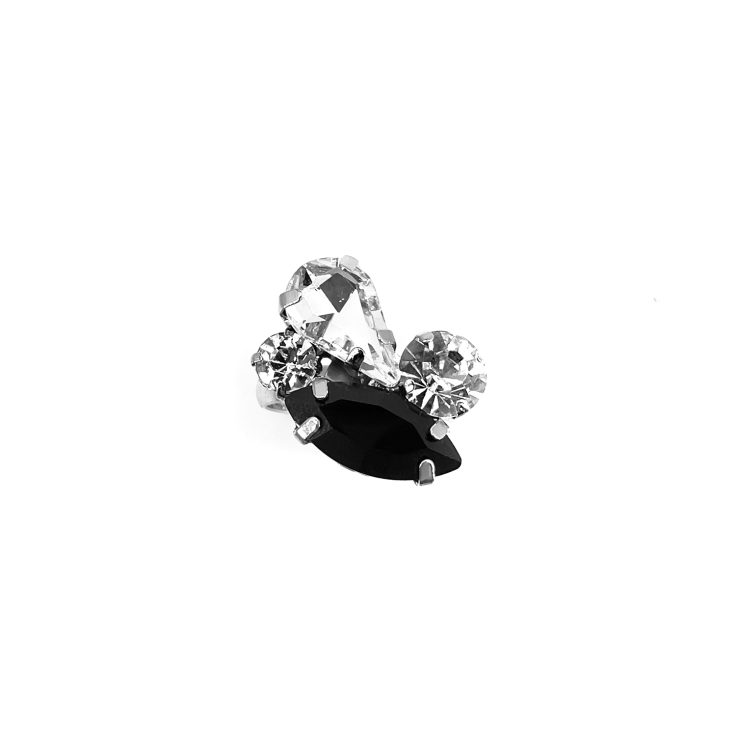 Anello Con Pietre Crystal E Nere - A27Diana